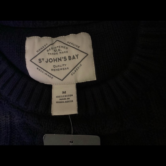 St John'Bay crew neck long sleeve fisherman knit sweater MEDIUM New $60 - Picture 4 of 8